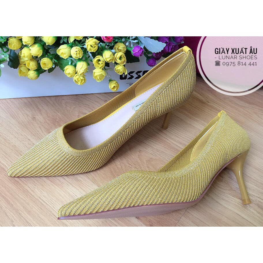 THANH LÝ G177 Giầy cao gót chất len sợi tăm cao cấp