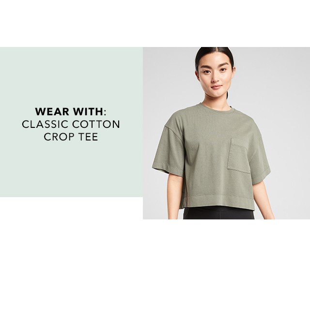 Áo thun dáng rộng oversize Athleta thun siêu dày Heavyweight Cotton Crop Tee 530149