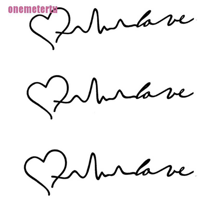 Hình Xăm Dán Tạm Thời Họa Tiết Trái Tim Màu Đen Chống Nước Có Thể Tháo Gỡ