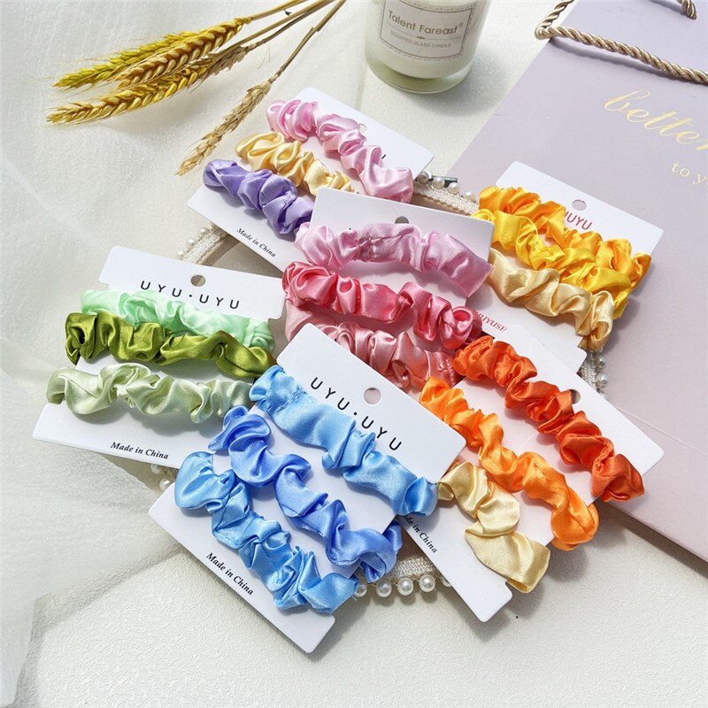 Dây Buộc Tóc Vải Satin Màu Trơn