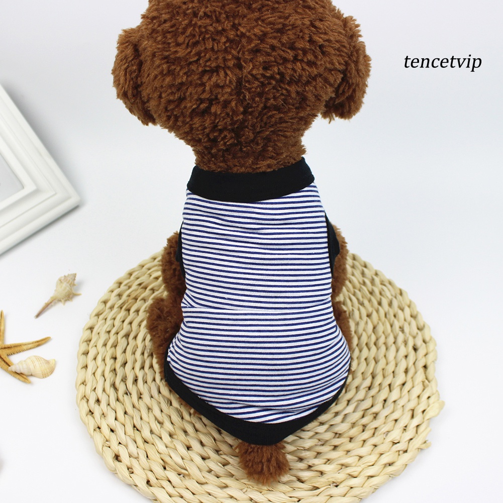 Áo Thun Cotton Mềm Thoáng Khí Họa Tiết Kẻ Sọc Cho Thú Cưng