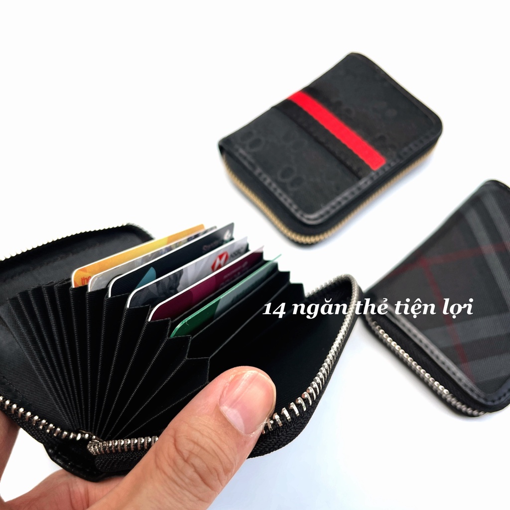 ★ VÍ NGẮN ĐỰNG THẺ mini KHOÁ KÉO NHỎ GỌN THỜI TRANG ( 14 ngăn thẻ )