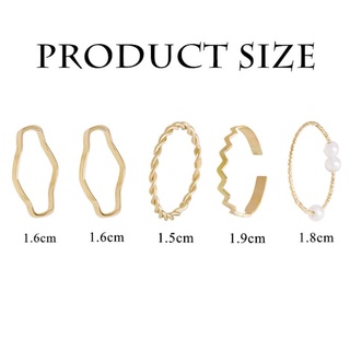 set 5 nhẫn đeo tay đính hạt