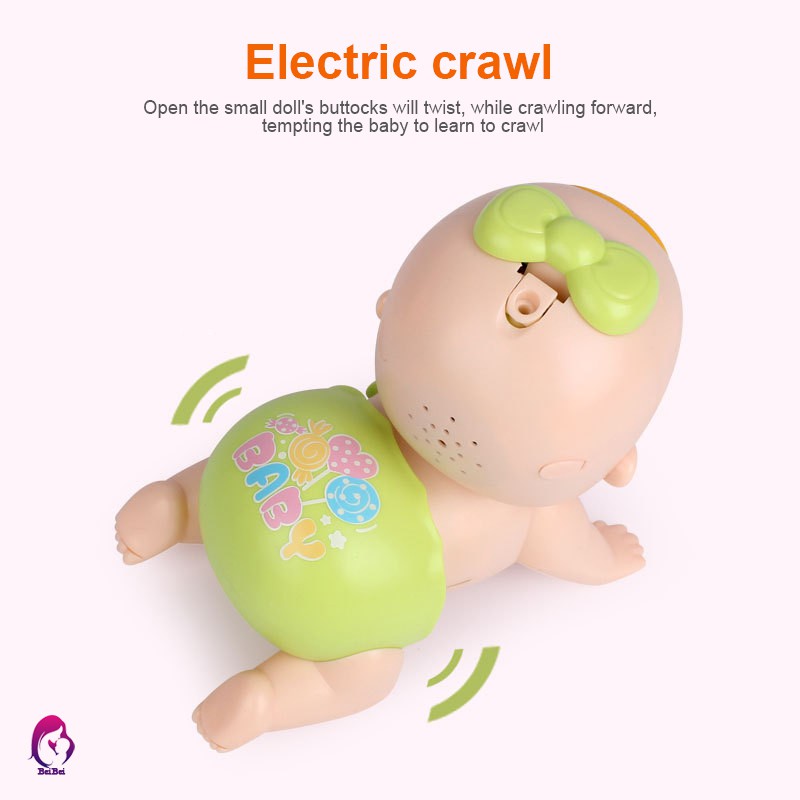 Đồ chơi hình em bé tập bò giáo dục cho bé kèm nhạc