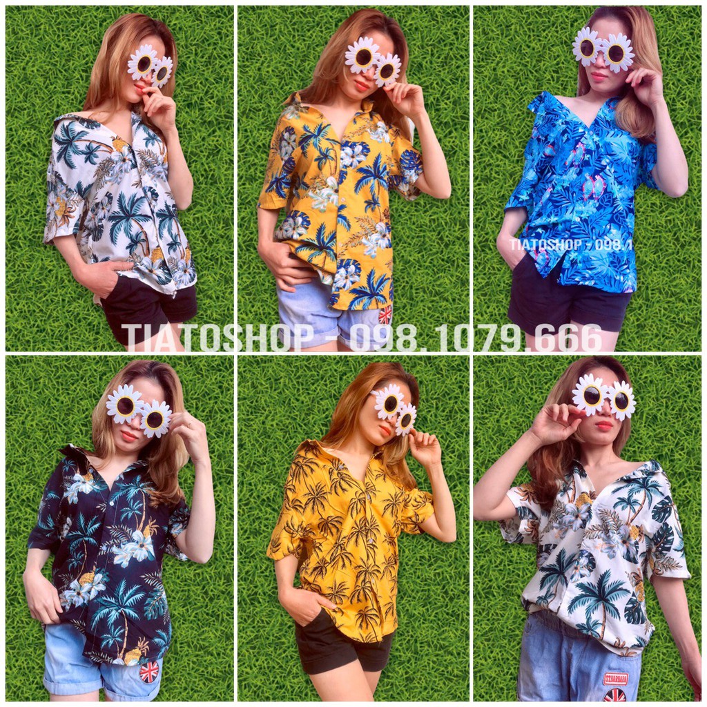 [ẢNH SHOP, NAM - NỮ, ĐỦ SIZE] Áo sơ mi hoa lá hawaii đi biển mùa hè, áo hoạ tiết trái cây, đồng phục nhóm giá rẻ