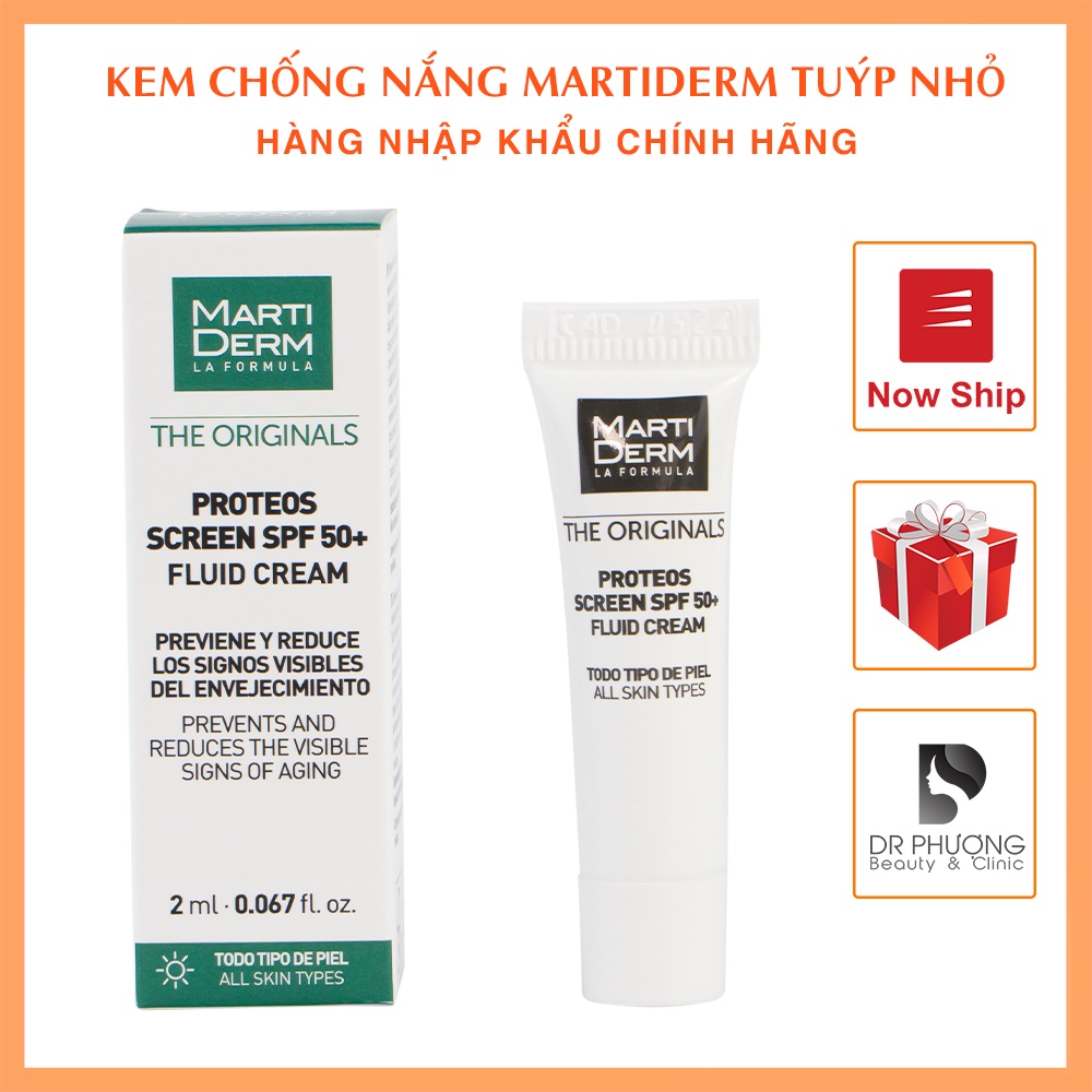 [CHÍNH HÃNG] SAMPLE KEM CHỐNG NẮNG MARTIDERM The originals Proteos Screen SPF 50+ mini 2ml TUÝP NHỎ