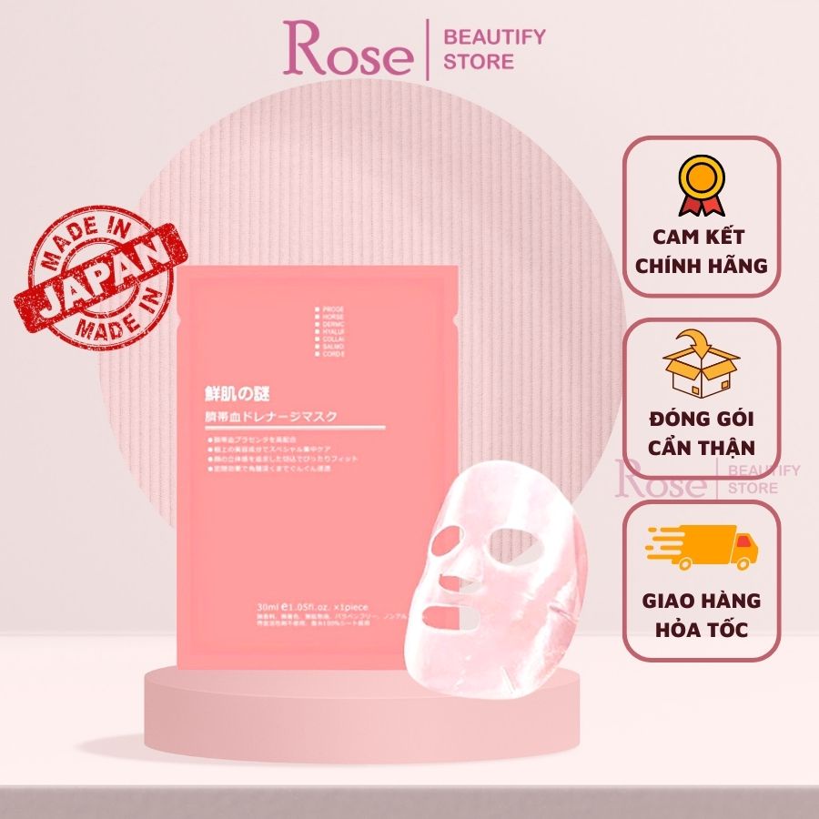 Mặt nạ nhau thai cừu dưỡng trắng da chống lão hóa chính hãng từ Nhật Bản Rose.beautify