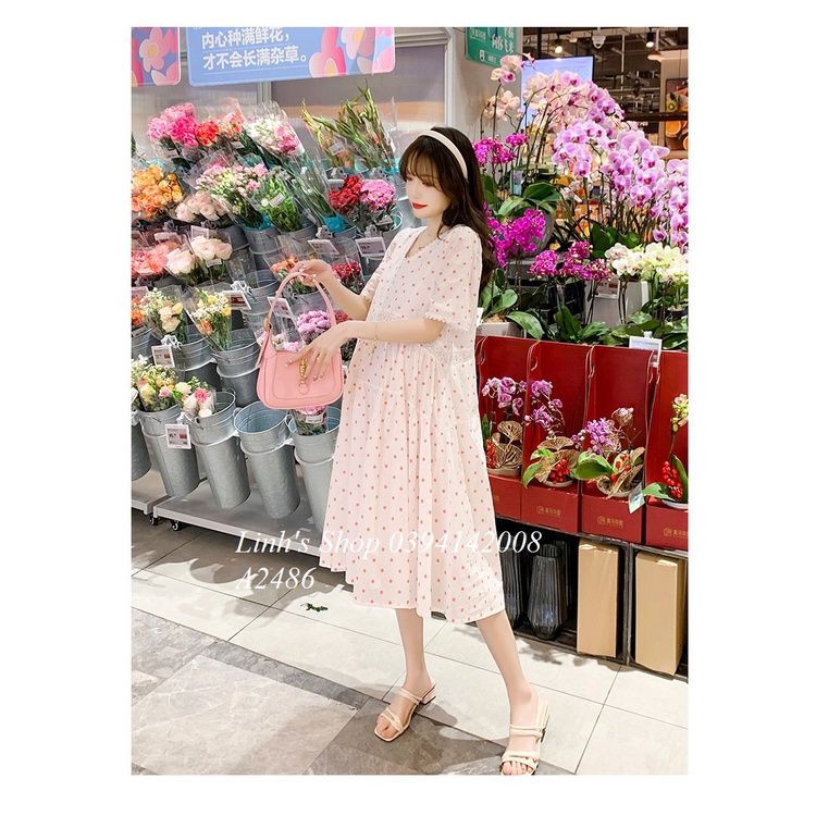Váy Bầu Đầm Bầu Sơ Mi Hè A2486