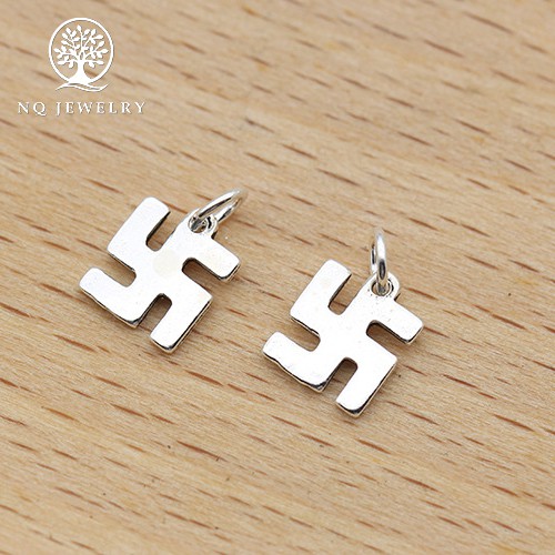 Charm bạc hình chữ phạn treo - NQ Jewelry