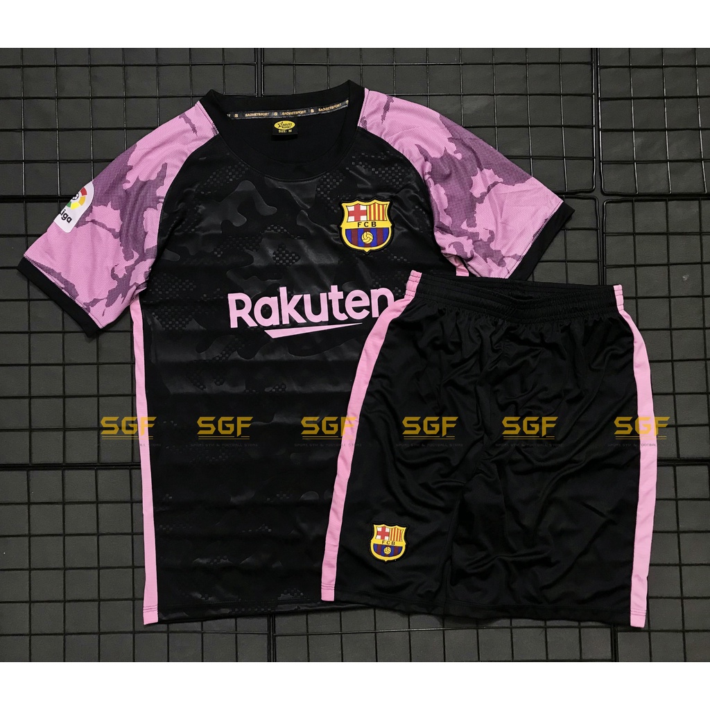 Đồ Bóng Đá BARCELONA đen hồng mẫu Fan Editions