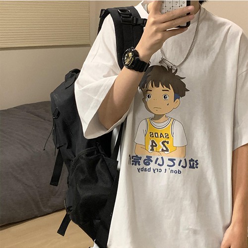 Áo thun nam nữ unisex tay lỡ phông form rộng teen cổ tròn oversize cotton giá rẻ basic YOUNG BOY đen trắng tee ulzzang