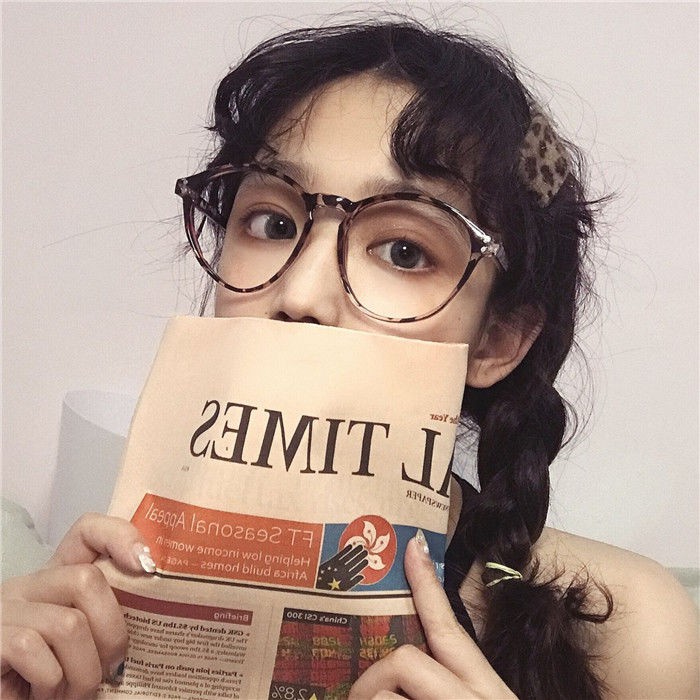 ♗✈Retro ins ultralight grind arenaceous black big han edition myopia glasses frame female round face show thin XueShengChao | BigBuy360 - bigbuy360.vn