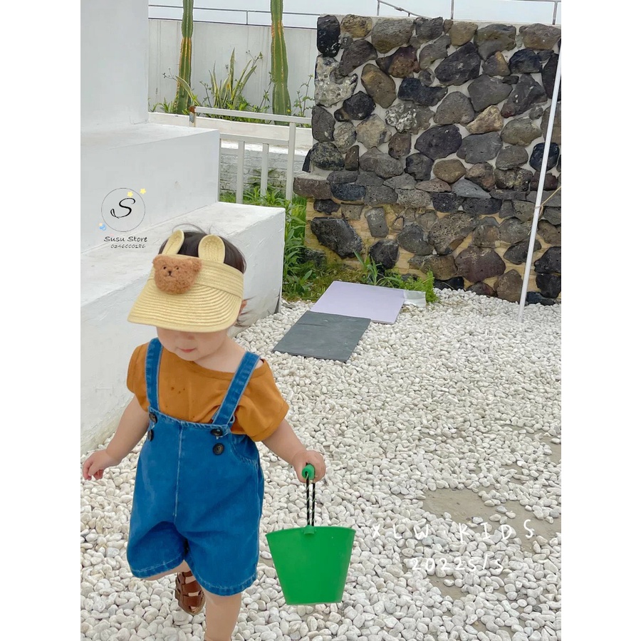 Mũ cói hình gấu cho bé từ 9 tháng -4 tuổi