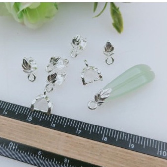 1-5 kẹp móc gắn mặt dây chuyền hình chiếc lá xinh xắn