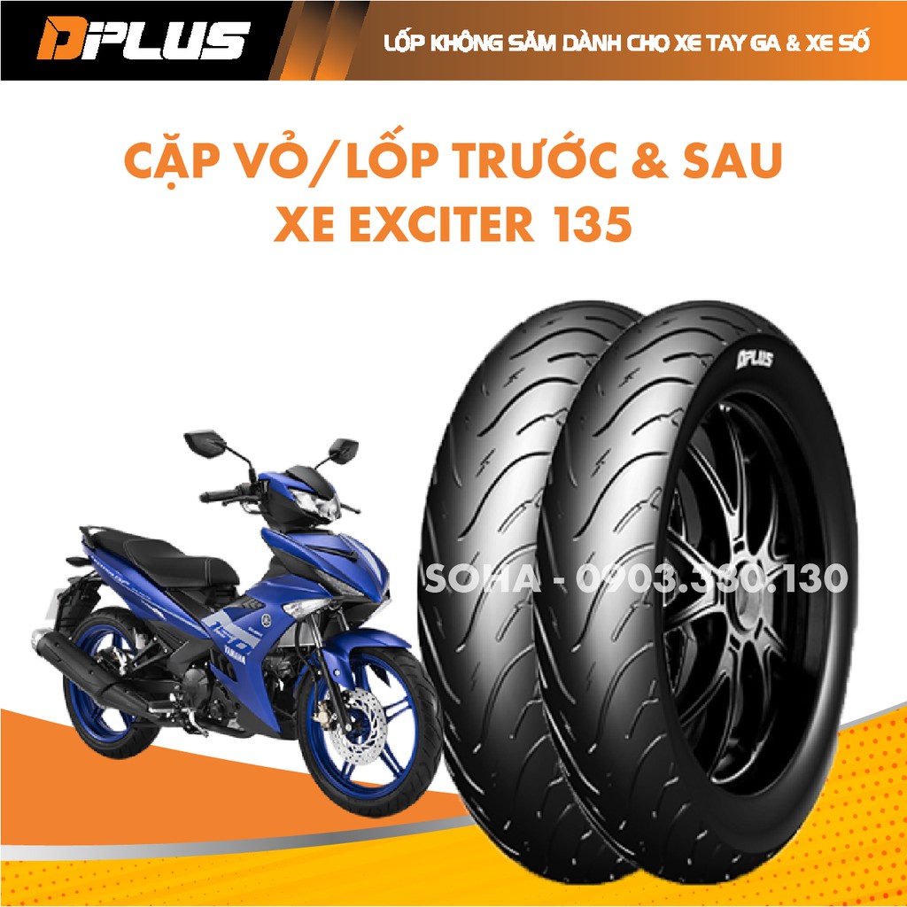 Cặp Vỏ/Lốp Trước & Sau Xe Exciter 135 (Không Ruột) DPLUS