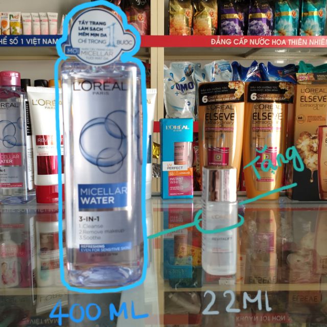 [ Tặng Dưỡng Chất Giá 99k] Nước tẩy trang đa năng làm sạch sâu 3-in-1 L'Oréal Paris Micellar Water 400ml - Làm mát da