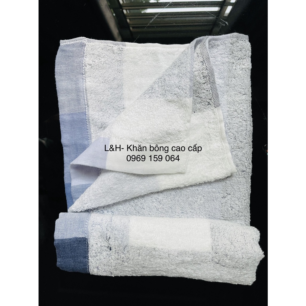 Khăn tắm cotton quấn em bé sơ sinh KT 60x120, nặng 200g