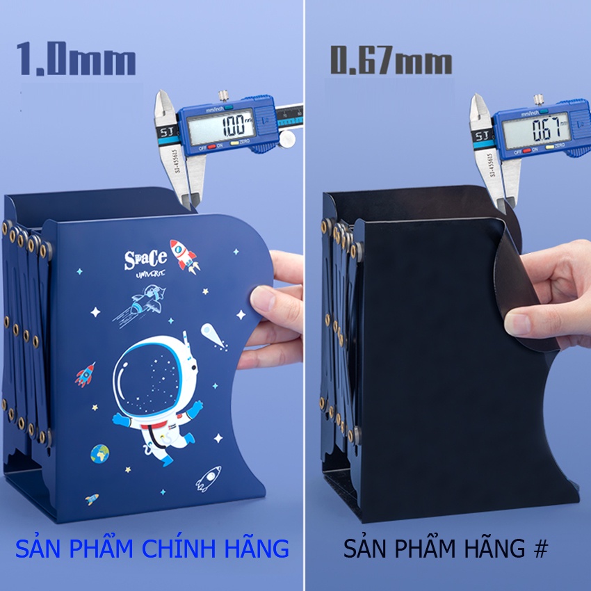 Kệ chặn sách để bàn co giãn giá chặn sách kim loại 3 ngăn KBB BKD307