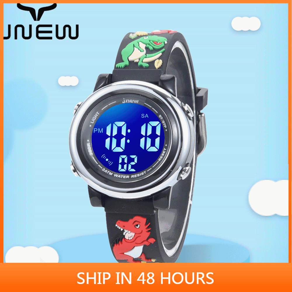 Đồng hồ trẻ em nam hoạt hình khủng long đồng hồ điện tử báo động chống thấm nước học sinh đồng hồ điện tử trẻ em