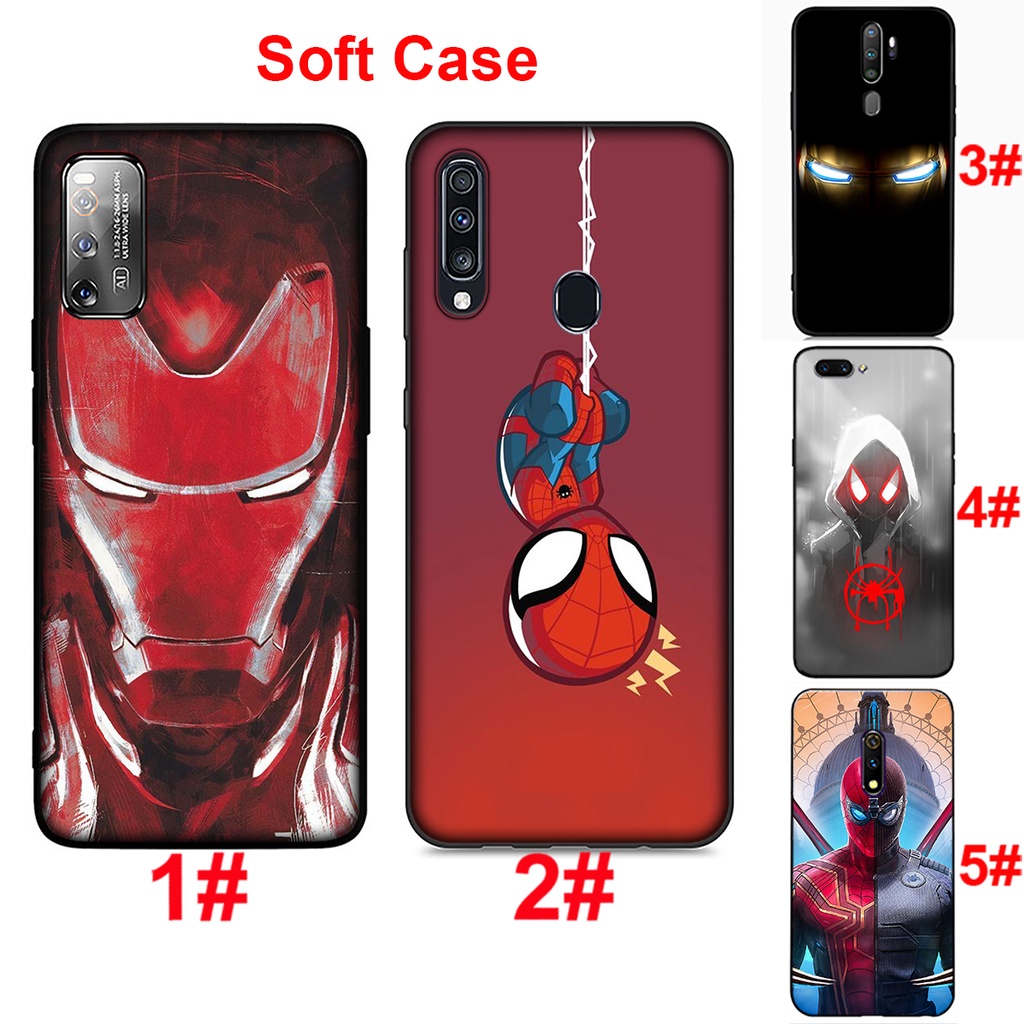 Ốp Điện Thoại Mềm Hình Marvel Iron Man Spider Man Cho Oppo F19 Pro Plus 5g F17 F15 F11 F9 Pro F7 F5 A9 2019 A73 2017