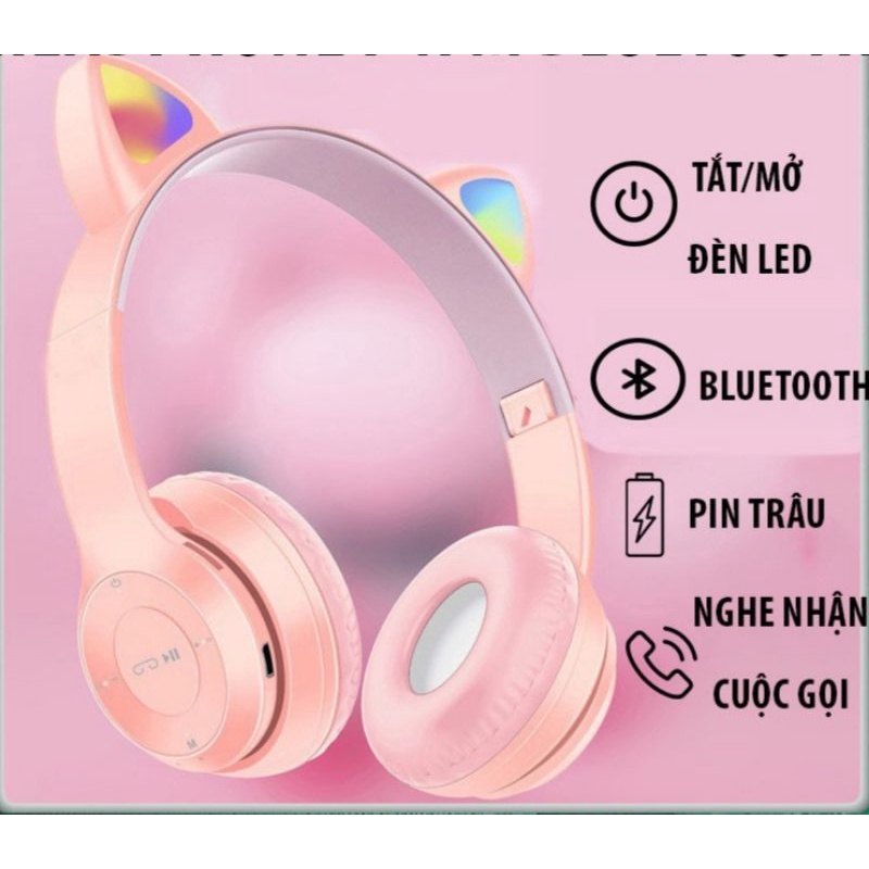 Tai nghe Bluetooth Mèo chụp tai Headphone game Quilian- Arigato A6 / A7 âm thanh cực hay