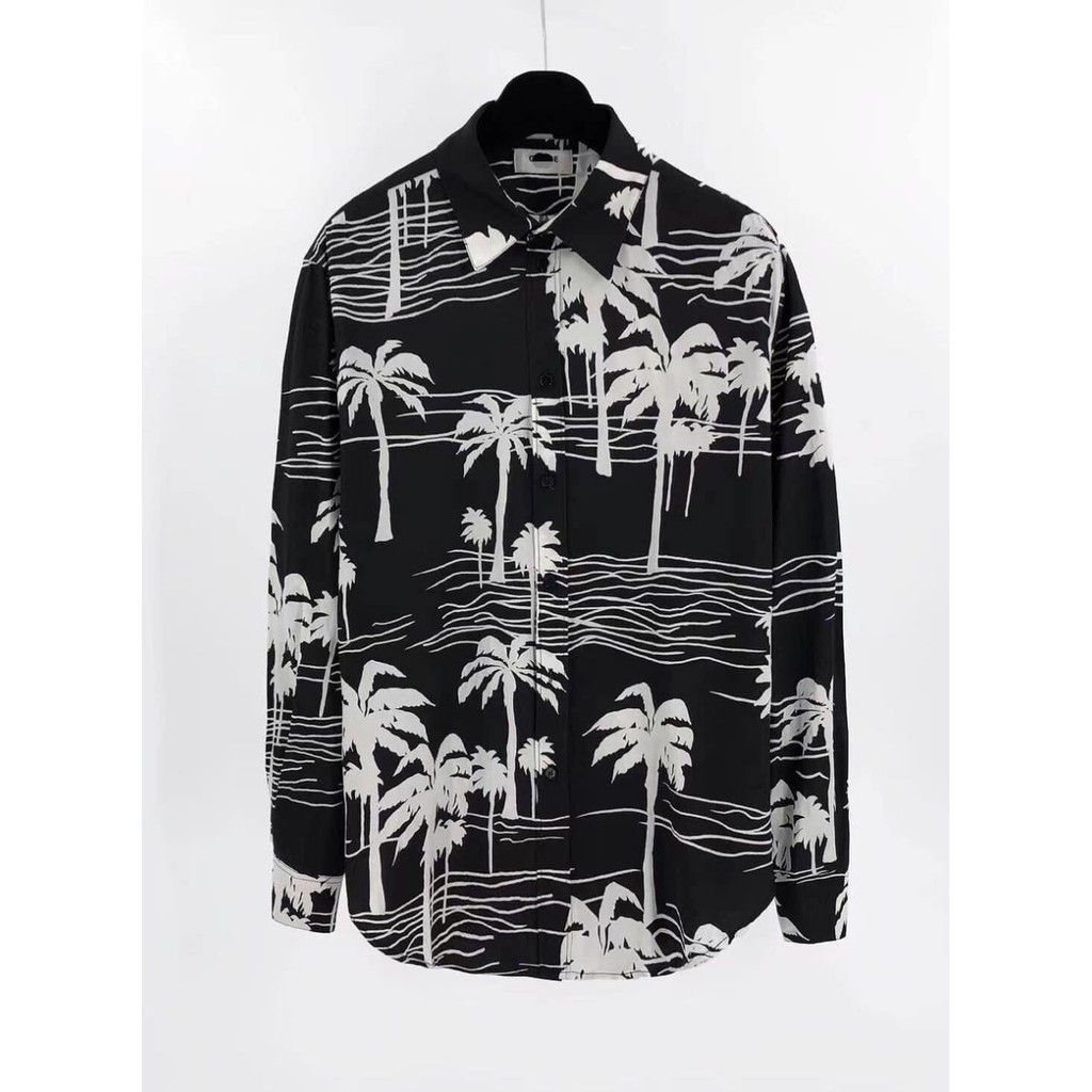 áo sơ mi nam nữ họa tiết cây dừa, cao cấp,from rộng, chất lụa loại 1 | BigBuy360 - bigbuy360.vn