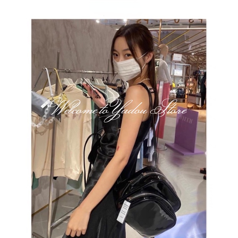 Balo YADOU da bóng hình vuông màu trơn dễ phối đồ phong cách Jennie và Rose Blackpink cho nữ