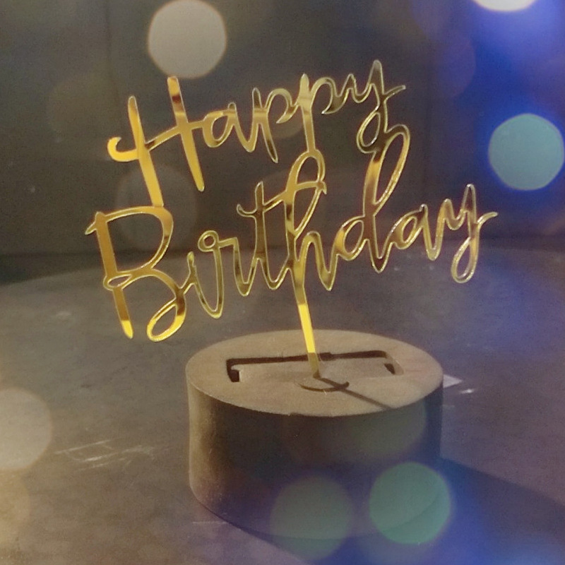 Que cắm trang trí bánh kem hình chữ Happy Birthday xinh xắn
