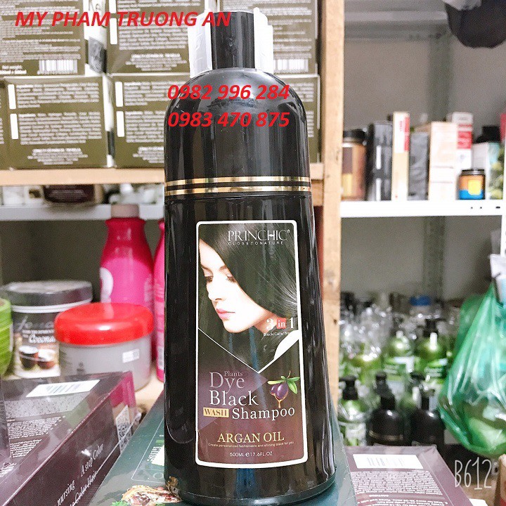 Gội Nhuộm Đen Tóc Phủ Bạc Princhic 500ml Quick Black Hair Shampoo