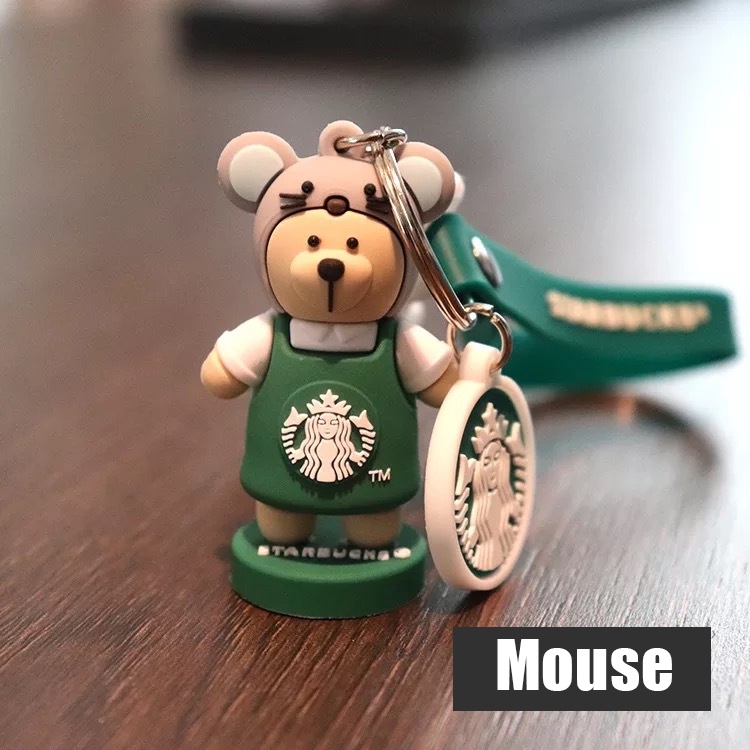 Móc khóa PVC mặt Starck starbucks hoạt hình dễ thương