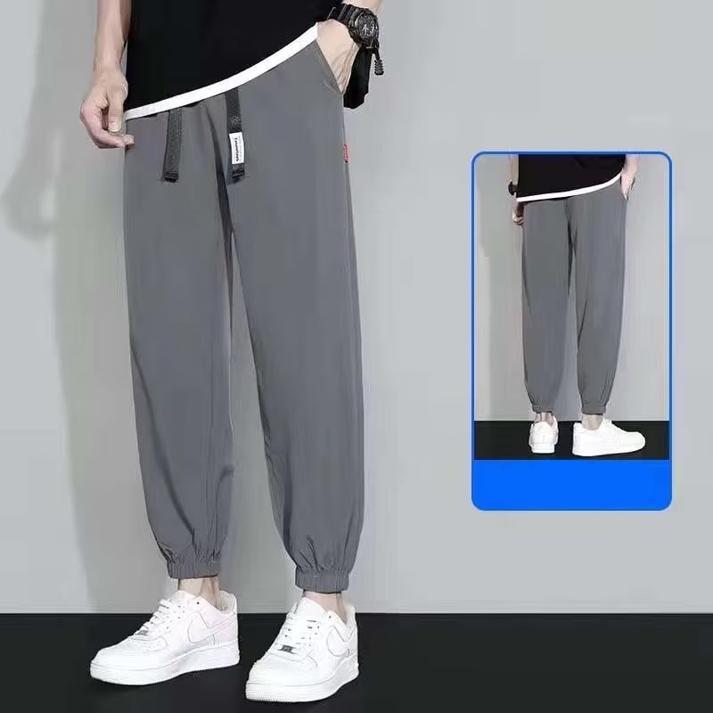 Quần Dài Thể Thao Màu Đen Dáng Rộng Cỡ Lớn M-5XL Thời Trang Mùa Hè Cho Nam