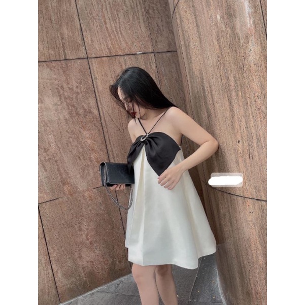 Váy tata  nơ hai dây Đầm hai dây dáng xuông | BigBuy360 - bigbuy360.vn