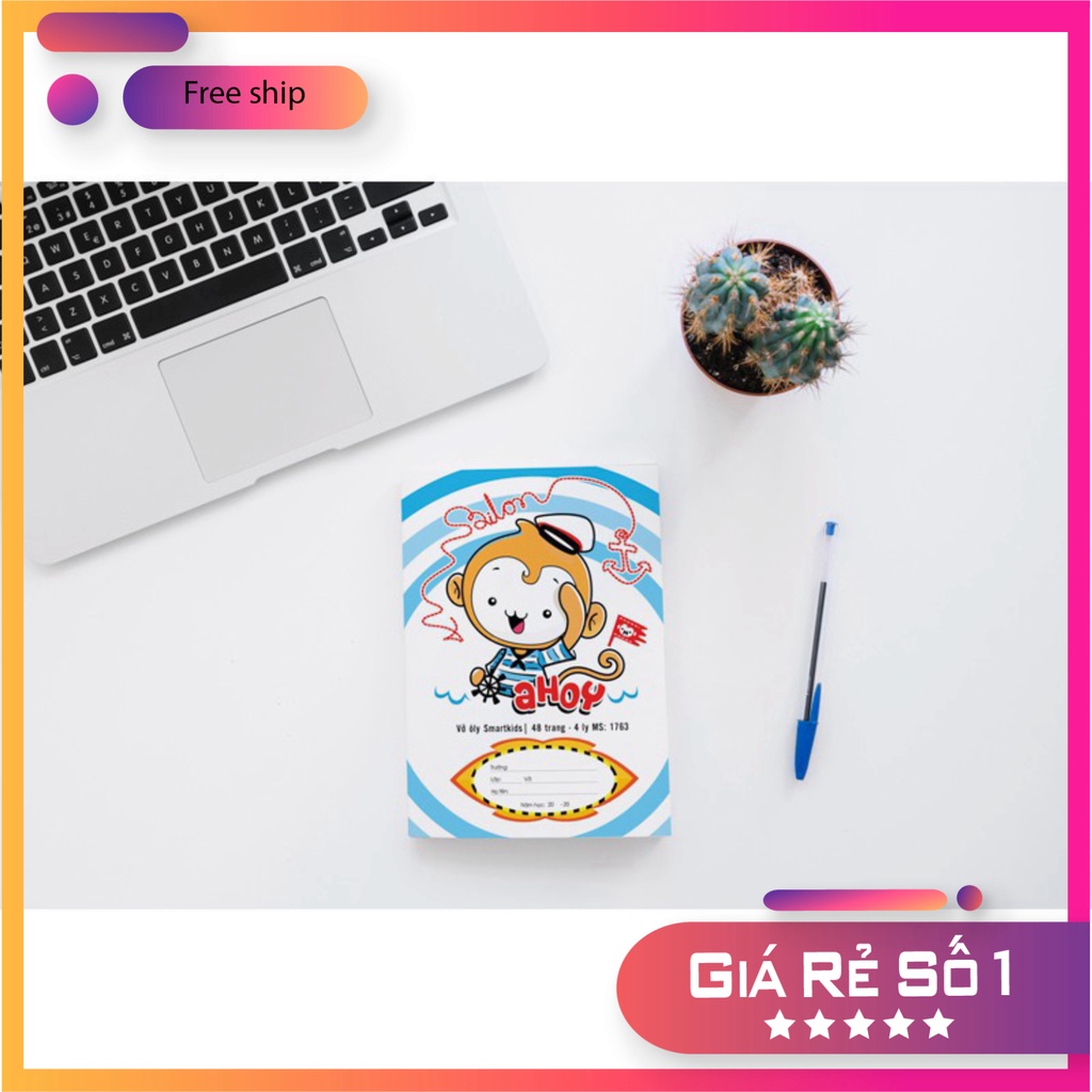 Lốc 10 quyển Vở ô ly Smartkids 4 ô ly thời thượng - chống chói (48, 80 trang) LOẠI ĐẸP NHẤT Cam kết