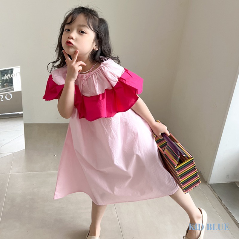 Đầm Công Chúa Tay Cánh Tiên Phối Ren Màu Sắc Ngọt Ngào Phong Cách Hàn Quốc Thời Trang Mùa Hè Cho Bé Gái