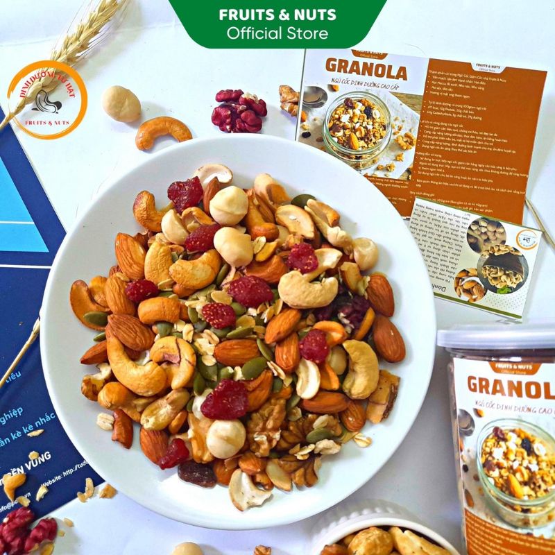Túi Granola Siêu Hạt ăn kiêng Ngũ Cốc  Dinh Dưỡng Eat Clean Không Đường ( Túi 100gam)