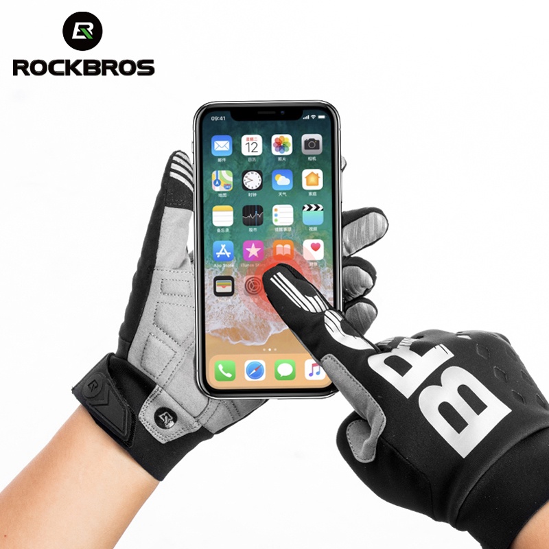 ROCKBROS Cycling Gloves Touch Screen Thermal Windproof Keep Warm Autumn Winter Thick Sport Equipment