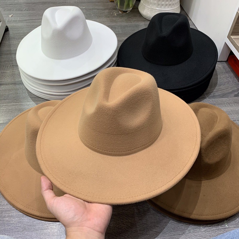 Mũ Nón Fedora Unisex Vành 10cm Nỉ Lót