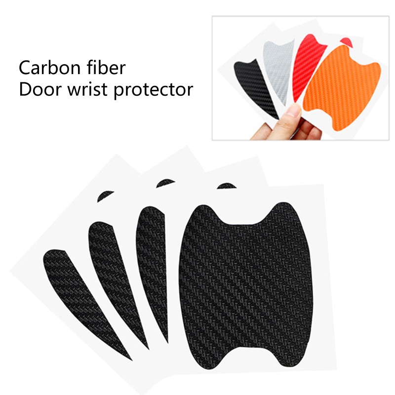 Phim Dán Tay Cầm Cửa Xe Hơi Bằng Sợi Carbon Chống Trầy Xước Tiện Dụng 4 Cái