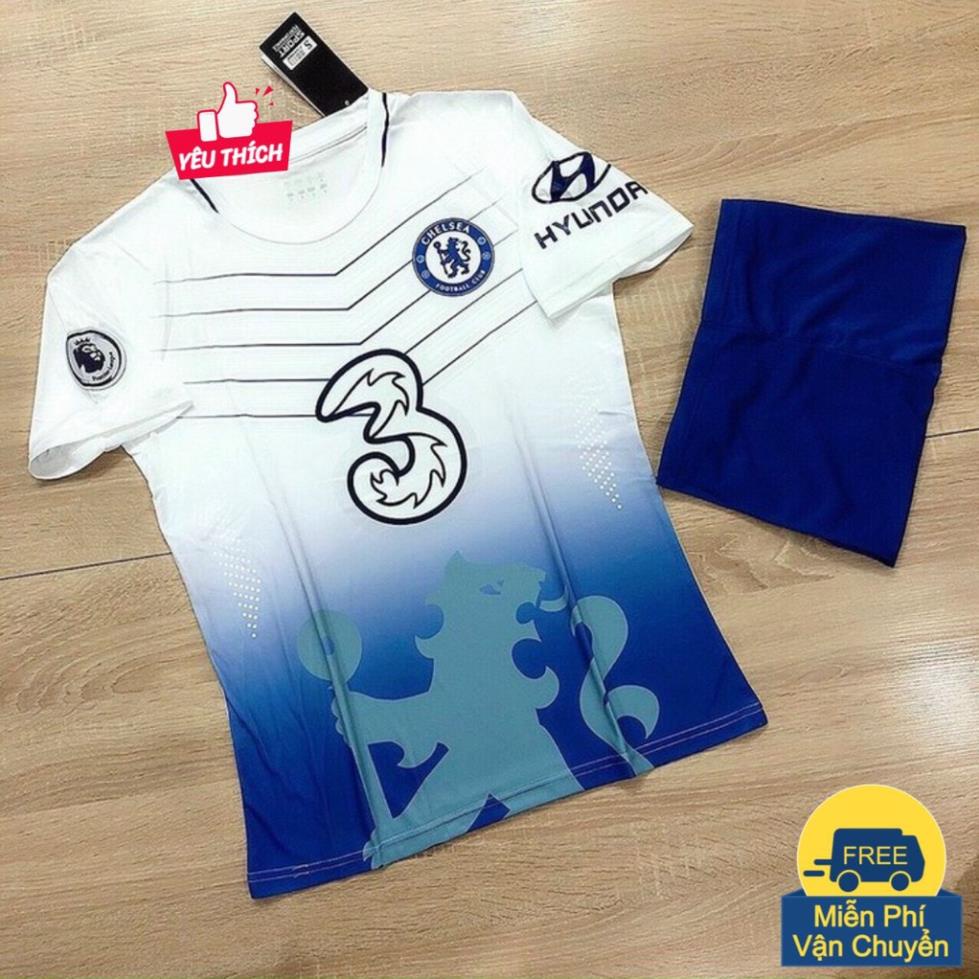 Áo Bóng Đá Nam Chelsea Trắng Xanh 2021 Thun Thái Thoáng Mát - Bộ Quần Áo Bóng Đá PP Bởi Be Happy Sport ©️
