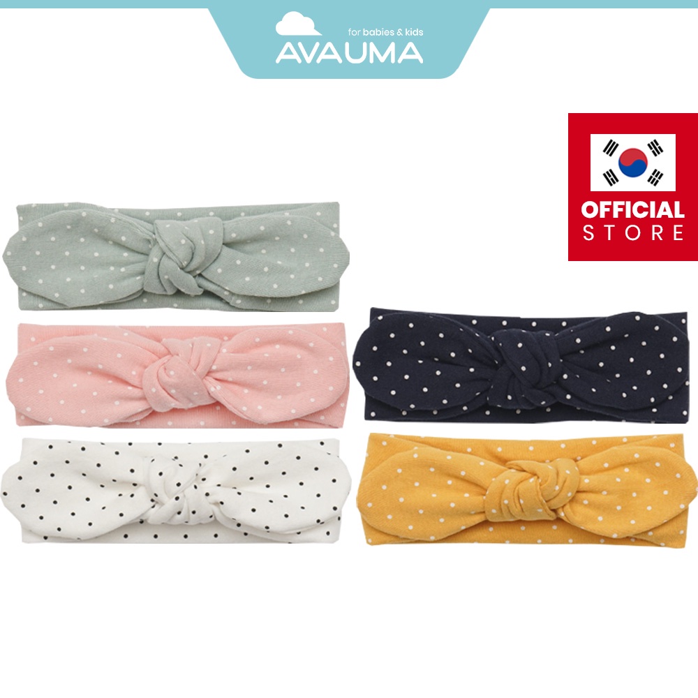 Băng đô AVAUMA trang trí nơ họa tiết chấm bi 5 màu sắc tùy chọn xinh xắn dành cho trẻ sơ sinh