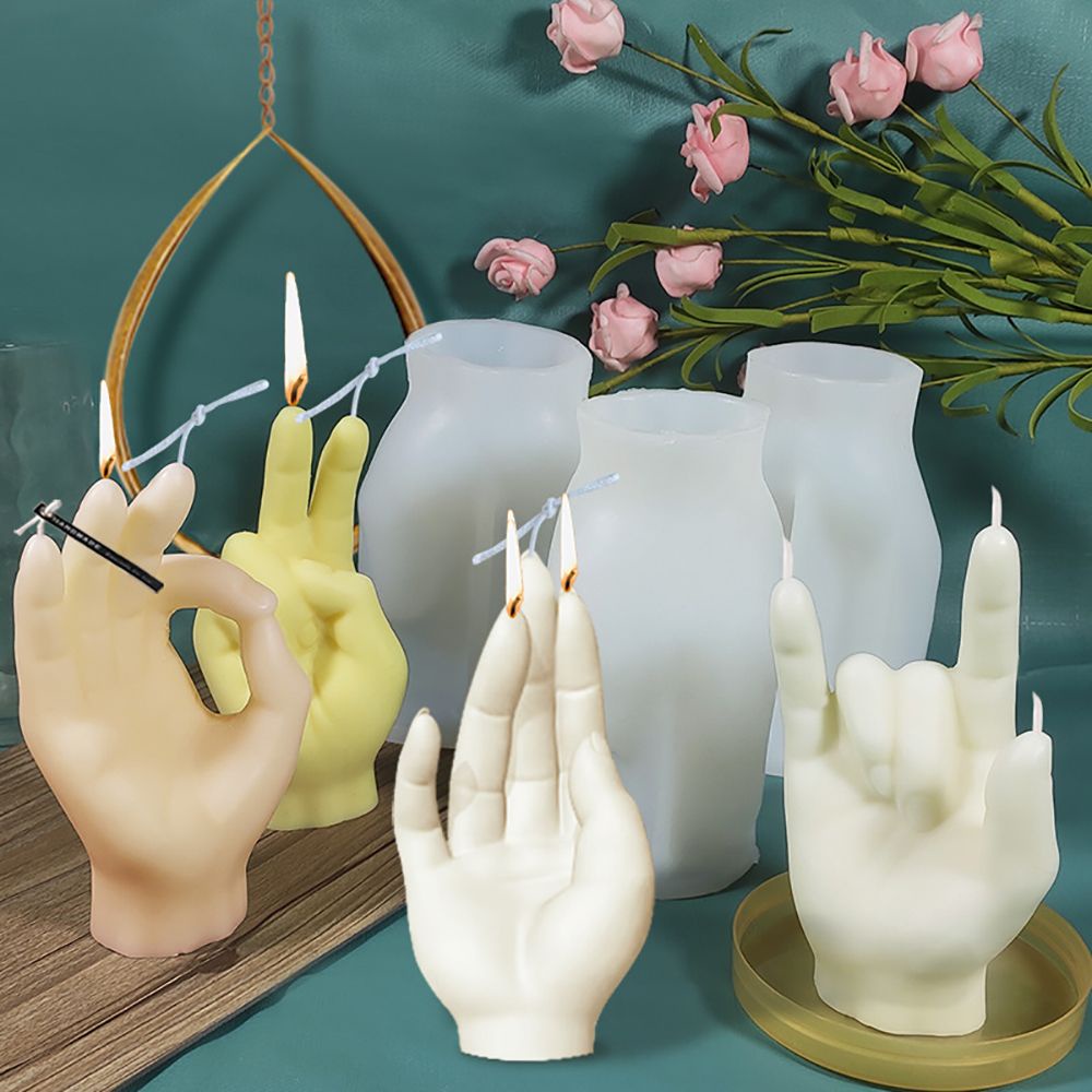 Khuôn silicone tạo hình bàn tay ba chiều làm nến thủ công