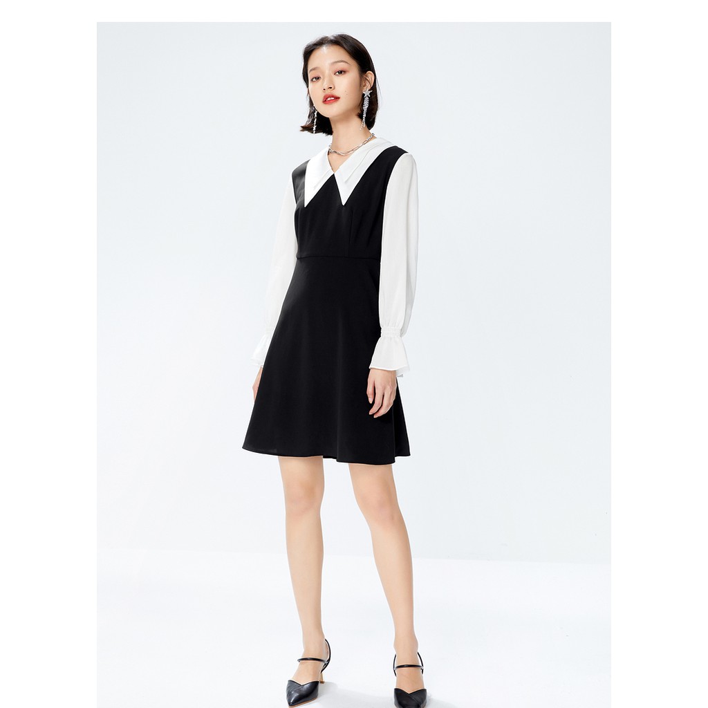 Đầm Seifini đen trắng