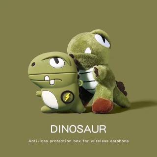 Vỏ Bảo Vệ Hộp Sạc Tai Nghe Bluetooth Airpods pro / 2 / 2 / 3 Bằng Silicon Họa Tiết Hoạt Hình Khủng Long Dễ Thương