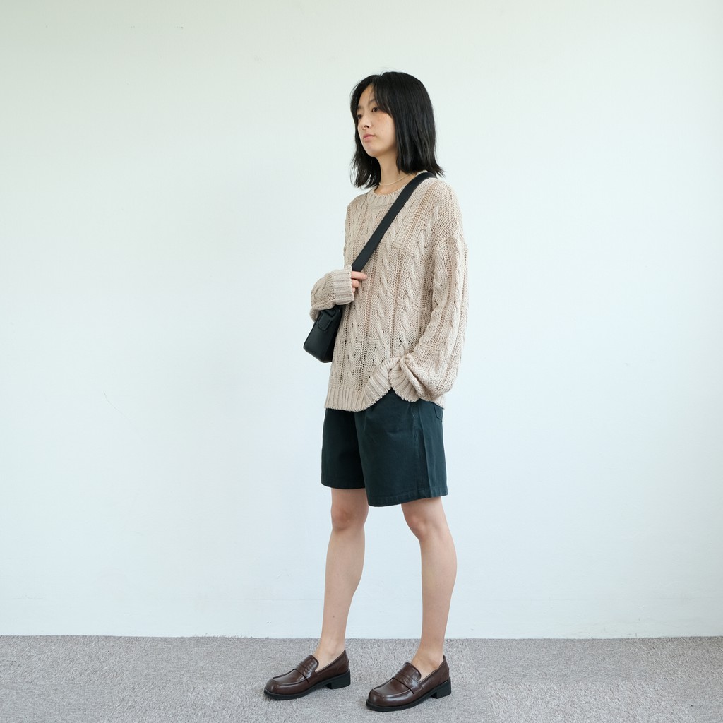 [gwilee] twisted summer knit - áo dệt kim họa tiết tay dài | BigBuy360 - bigbuy360.vn