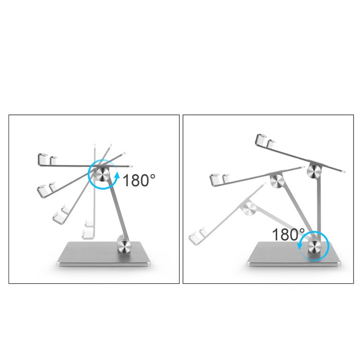 Giá đỡ máy tính bảng hợp kim nhôm, 2 trục điều chỉnh MT-133, MT-134