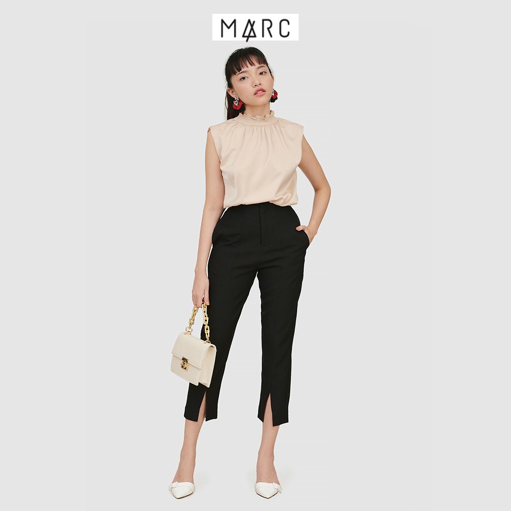 Áo kiểu nữ nhấn cổ smocking tay con - MARC FASHION