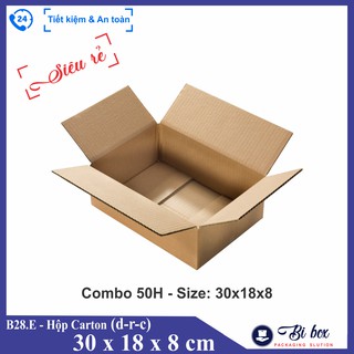 Combo 50 Hộp 30x18x8 - Thùng Giấy Carton Giá Rẻ