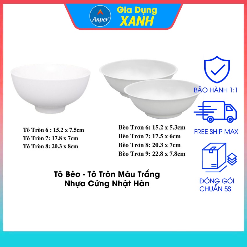 Bát tô nhựa melamine ANPER cao cấp A5 nhật hàn cứng an toàn sang trọng