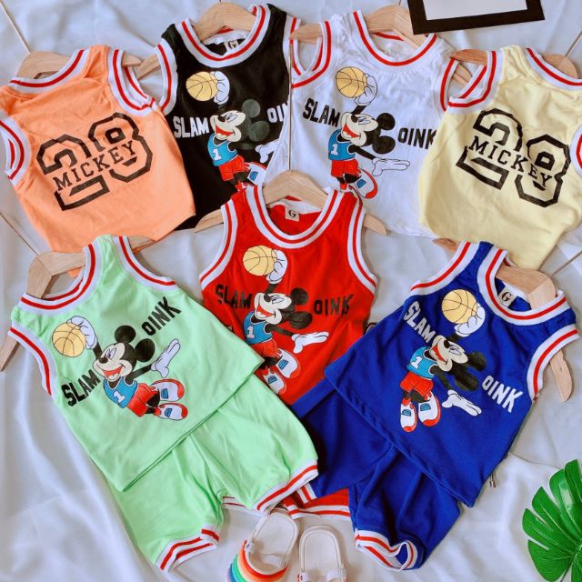 Lyvyshop - Bộ Mickey Thể Thao thun cá sấu cho bé 09-26kg