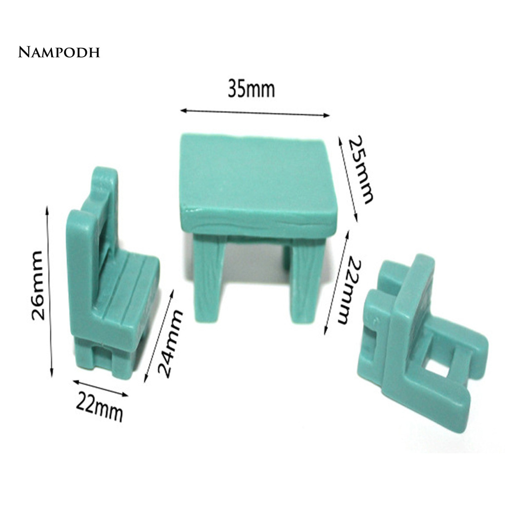 Bộ Bàn Ghế Mini Bằng Nhựa Resin Cho Nhà Búp Bê